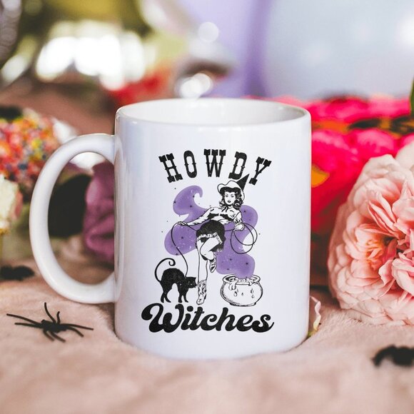 Howdy Witches Western Cowgirl Cauldron 12 OZ Mug - Picture 1 of 4